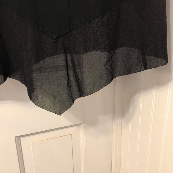 Eileen Fisher asymmetric sheer hem sleeveless dress XS black viscose jersey - Picture 6 of 10